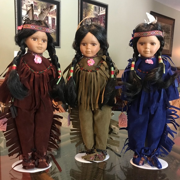 Vintage Collection Porcelain Native American Dolls - Picture 2 of 8